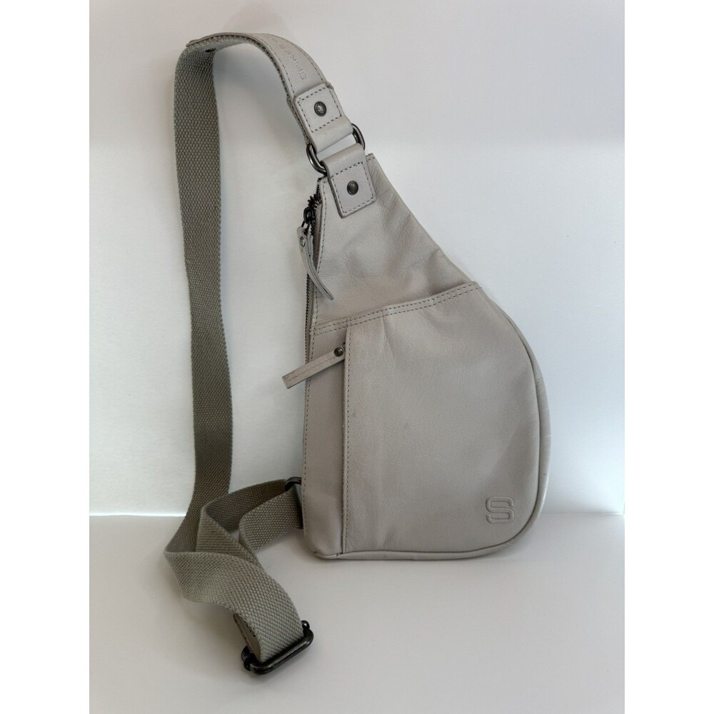 Spikes & Sparrow Flat Sling Bag Back Pack Taupe Leather